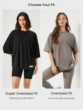 GLOWMODE قميص قطن بيما قصير الأكمام بياقة مستديرة