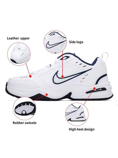 Nike أحذية رياضية كاجوال للرجال موديل AIR MONARCH IV، أحذية رياضية ذات وسادة هوائية، أحذية رياضية كلاسيكية ذات تصميم سميك، أحذية جري بوسادة هوائية كاملة الطول، أحذية تدريب لياقة بدنية-102