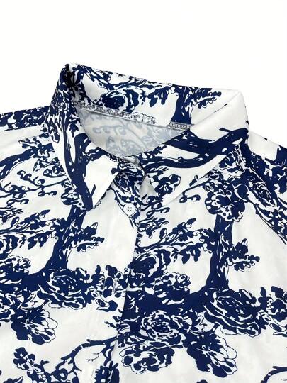 ملابس علوية نسائي كاجوال فضفاض مطبوع بطريقة عشوائية للخريف والشتاء، قطعة أنيقة وفاخرة، مناسبة للعطلات والشاطئ وعيد الهالوين والكريسماس ورأس السنة والشكر وحفلات المناسبات والخروجات