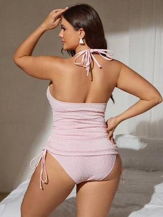SHEIN بيكيني نسائي مقاس كبير من الأعلى يربط بالعنق