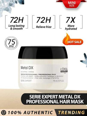 L'Oreal [ميني] قناع الشعر المهني المعدني DX 75مل | رعاية مغذية عميقة | يحمي لون الشعر، يمنع التلف، يغذي الشعر | مناسب للشعر الجاف والتالف | خالي من الكبريتات [تغليف عشوائي (2 أنماط)]