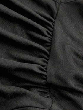 SHEIN MOD بدلة رمادية داكنة فضفاضة بخصر واسع وكشكشات للنساء، بسيطة وعصرية، قطعة واحدة