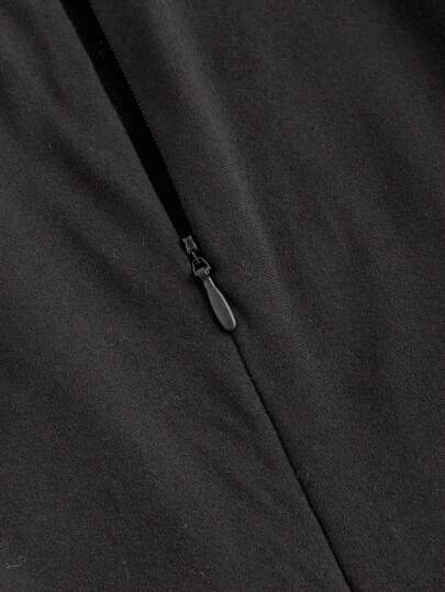 SHEIN MOD بدلة رمادية داكنة فضفاضة بخصر واسع وكشكشات للنساء، بسيطة وعصرية، قطعة واحدة