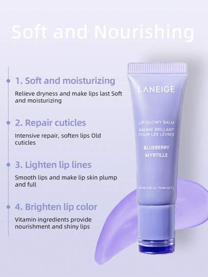 Laneige بلسم كوري 10جم للشفاه، شفاف ومرطب وخفيف الوزن ، مرمم ومحمر بزبدة الشيا لتغذية الشفاة الجافة، مكياج كوري، توت أزرق