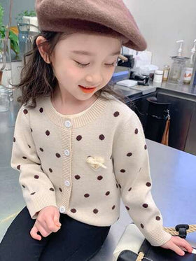 enmi bear كارديجان مضفر للفتيات المراهقات مع تطريز، بطراز كوري، كارديجان كاجوال بأكمام طويلة، للخريف/الشتاء