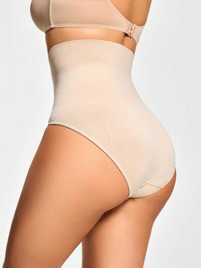 Shape سروال لتشكيل الجسم عالي الخصر من لون واحد للنساء