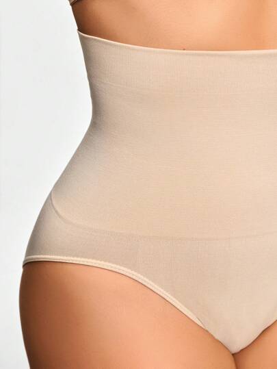 Shape سروال لتشكيل الجسم عالي الخصر من لون واحد للنساء