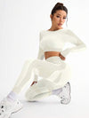 SHEIN Sport Studio طقم ملابس رياضة نسائية بسترة بأربطة متقاطعة من الأكمام الطويلة وبنطال