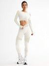 SHEIN Sport Studio طقم ملابس رياضة نسائية بسترة بأربطة متقاطعة من الأكمام الطويلة وبنطال