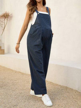 SHEIN جمبسوت واسعة الساق مخططة للحوامل من غازول للعطلات