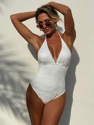 مايوه حريمي قطعة واحدة Swim Vcay بدلة السباحة قطعة واحدة للنساء بياقة حرف V عميقة وظهر مكشوف مربوط بحلقة، للصيف والعطلات الشاطئية