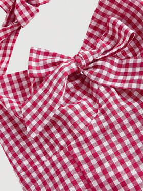 SHEIN MOD جمبسوت نسائية قطيفة منقوشة بالخطوط المتقاطعة مع كسرة عند الرقبة وربطة عند الخصر