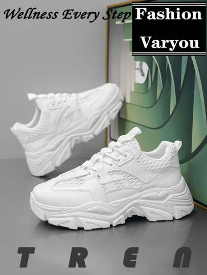 أحذية رياضية جري للرجال، أحذية سهلة التنظيف مريحة ومضادة لالانزلاق بإبزيم سهل الغلق، بتصميم رياضي كاجوال لنمط الكلية والطلاب
