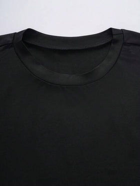 SHEIN Manfinity Dauomo تيشيرت قصير الأكمام أحادي اللون، كاجوال متعدد الاستخدامات للرجال