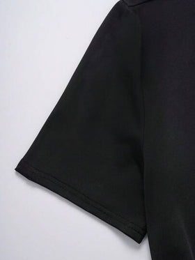 SHEIN Manfinity Dauomo تيشيرت قصير الأكمام أحادي اللون، كاجوال متعدد الاستخدامات للرجال