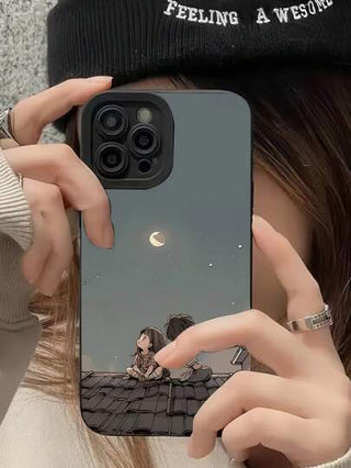 1 قطعة كفر هاتف من مادة TPU مقاوم للصدمات، بطباعة فريدة لرؤية النجوم من السطح، متوافق مع هواتف آيفون 16 و15 و14 و13 و12 و11 برو ماكس، مناسب للسلسلة