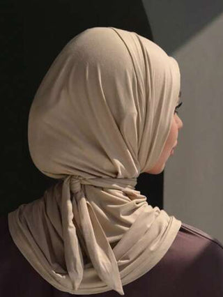 قطعة واحدة غطاء رأس بخمار لون أحادي بسحاب للسيدات، طرحة مطاطية متنفسة ومريحة ،للاستخدام اليومي والرياضة واليوجا واللياقة البدنية والأزياء