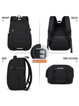 NEWHEY حقيبة ظهر احترافية مناسبة لكاميرات DSLR/الكاميرات اللامرآة، حقيبة ظهر للكمبيوتر المحمول مقاوم للماء لأحجام 14/15.6 بوصة، مع غطاء للمطر، حقيبة سفر مضادة للسرقة، حقيبة ظهر تصوير كبيرة السعة، حقيبة كمبيوتر محمول للسفر