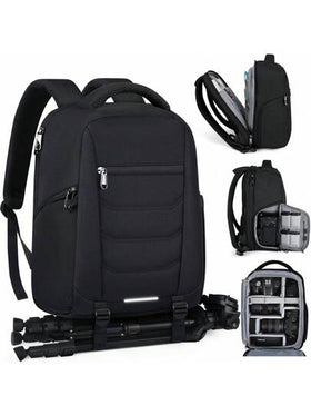 NEWHEY حقيبة ظهر احترافية مناسبة لكاميرات DSLR/الكاميرات اللامرآة، حقيبة ظهر للكمبيوتر المحمول مقاوم للماء لأحجام 14/15.6 بوصة، مع غطاء للمطر، حقيبة سفر مضادة للسرقة، حقيبة ظهر تصوير كبيرة السعة، حقيبة كمبيوتر محمول للسفر