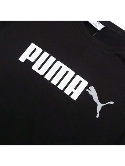 Puma ملابس علوية كم قصير بشعار ذو لونين رقم 2 للرجال، قمصان للركض والدراجات والتدريب ،ملابس رياضية للياقة البدنية والسلة والأنشطة الرياضية 691341-01