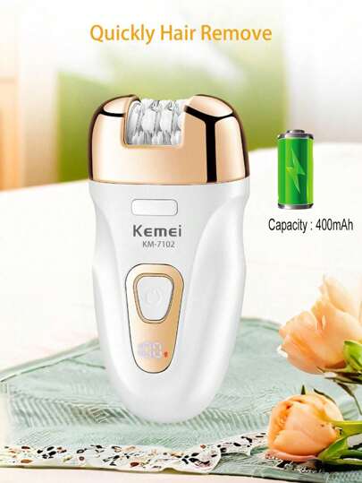 Kemei جهاز إزالة الشعر الجديد KM-7102 ، جهاز كهربائي لإزالة الشعر بدون ألم للنساء ، إزالة شعر الجسم والإبط والمنطقة الخاصة والقدم ، مجموعة العناية بالبشرة الناعمة 3 في 1 ، هدية مثالية للمرأة في عيد الميلاد أو رأس السنة الجديدة