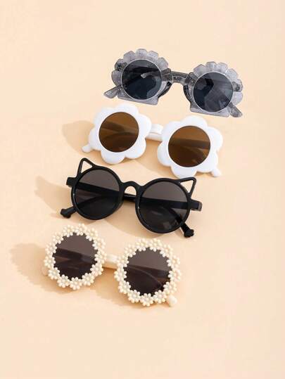 4 قطع/3 قطع/قطعة واحدة نظارات أطفال/أطفال صغار عصرية جميلة، هدايا للأطفال للعودة إلى المدرسة