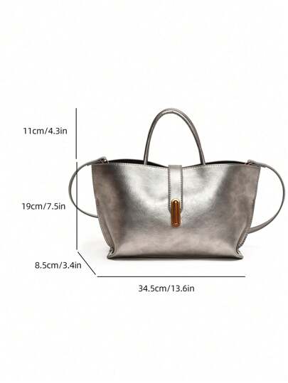 حقيبة دلو عتيقة أنيقة للنساء، حقيبة كبيرة عالية الجودة مع حزام قابل للفصل، مناسبة للعمل والتنقل والتسوق والسفر