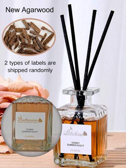 1 قطعة عطر أرومابيرابي رومانسي، 1.69 أونصة زيت أساسي من خوص، على شكل عصا عشوائية الكمية/اللون، اشمئزاز خشب العود وخوخ وخشب عنبر، مُعطّر الهواء المنزل والمكتب، مبخرة القصب، زينة الزيوت الأساسية المعطرة، هدية أروما تيرابي لصديقتك، سيتم شحن نوعين من الملصقات