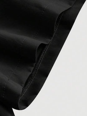 SHEIN MOD شورت أسود أنيق مع حزام وحزام أمامي، شورت خريفي وشتوي، شورت للخروج، شورت رجعي، شورت لأيام الاحتفالات