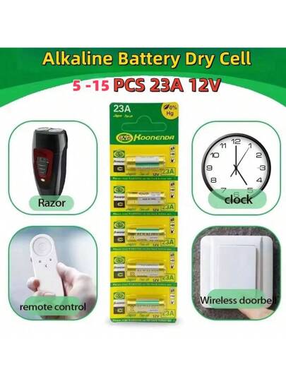 5-15 بطارية جافة قلوية 12 فولت 23A أ23 ج23A 23MN MS23 GP23A L828 V23GA ALK23A لجرس الباب والمشغل المتنقل وإنذار السيارة والتحكم عن بعد