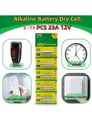 5-15 بطارية جافة قلوية 12 فولت 23A أ23 ج23A 23MN MS23 GP23A L828 V23GA ALK23A لجرس الباب والمشغل المتنقل وإنذار السيارة والتحكم عن بعد