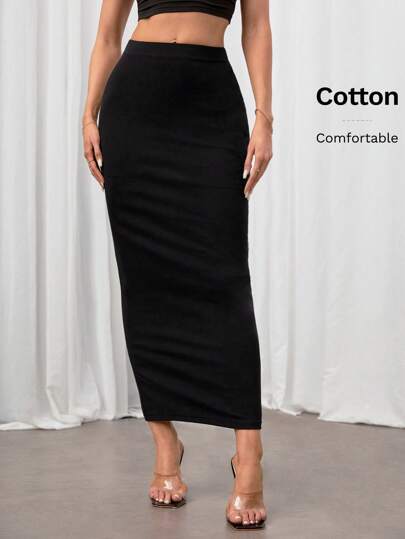 SHEIN Tall تنورة أنيقة سوداء