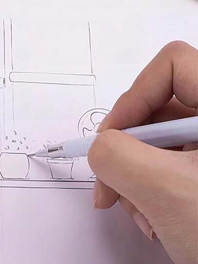 1 طقم أقلام ملون على طراز الماكرون للرجوع للمدرسة