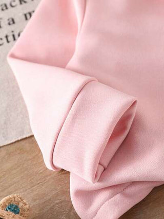 SHEIN Vintaside Kids 2 قطعة طقم للفتيات الرضع ملابس علوية كم طويل كاجوال + بنطال كحلي، مناسب للخروج أو الإسترخاء