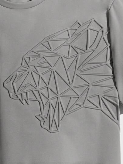 ملابس رجالي Manfinity ModaGents تي شيرت تي شيرت قصير الأكمام برسوم حيوانات ذو لون أحادي الألوان للرجال كاجوال