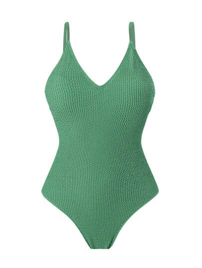 SHEIN Swim Curve ملابس السباحة القطعة الواحدة بمقاس كبير مع غطاء التنورة المطبوعة متعددة الألوان، بتصميم عفوي وبسيط، مناسب للأجازات الصيفية وارتداء الشاطئ، للنساء