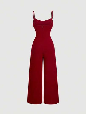 SHEIN MOD جمبسوت صيفية بياقة متدلية باللون البرغندي، جمبسوت قصيرة بتصميم دانتيل مفرغ، جمبسوت قصيرة بساق واسعة، جمبسوت قصيرة للعرائس، جمبسوت قصيرة للخريف/الشتاء، ملابس المعلمين، جمبسوت قصيرة بطراز المال القديم، جمبسوت قصيرة كاجوال للأعمال، جمبسوت قصيرة للغ