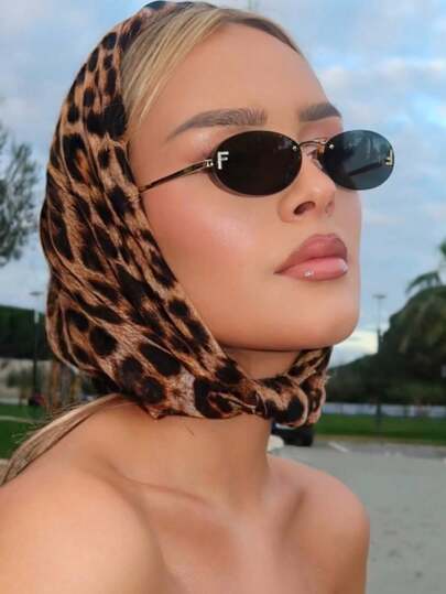 1 جهاز نظارات نسائي جديد بإطار بلا حواف، بتصميم بيضاوي أنيق، بطابع عصري متقدم باللون الأسود، نظارات فاخرة للاستخدام خلال السفر والرحلات، إكسسوارات نمط ثمانينيات لملابس الصيف والشاطئ والسفر والخروج، هدايا مناسبة للسيدات