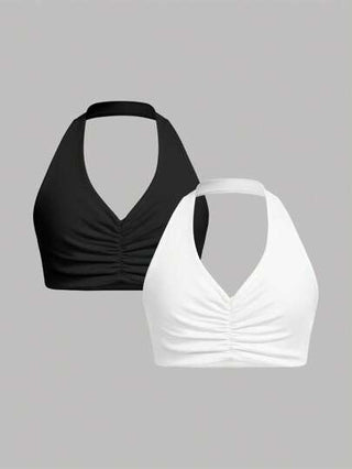 ملابس رياضية أطفال Girlism 2 قطعة/مجموعة ملابس بسيطة وأنيقة وعملية بتصميم رقبة رباط للفتيات في مرحلة المراهقة المبكرة