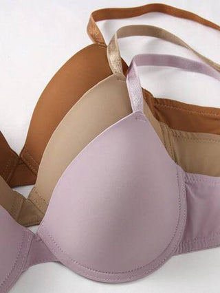 Shein Underwear&Sleepwear Basics 5 حبات/حزمة صدريات نسائية سلسة ملونة بلون واحد بدون أسلاك مريحة