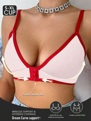 حمالة صدر سلكية ذات إغلاق أمامي بتصميم بسيط للنساء