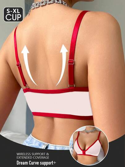 حمالة صدر سلكية ذات إغلاق أمامي بتصميم بسيط للنساء