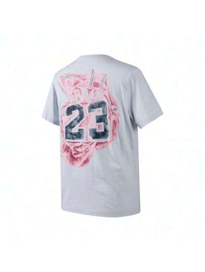 Jordan قميص كريو مُذبل Boyfriend Style للرجال TFN5989-043 رقم طراز M J FLT MVP GX SS، قميص مُحبوك بدون ياقة لعام 2024