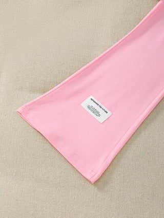 girls sets بنطال وقميص قصير الأكمام بطبعة قطة جميلة لفتاة المراهقة، طقم كاجوال لصيف، قطعتان: حقيبة ظهر بطبعة قطط، وبنطلون وردي واسع
