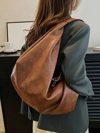 حقيبة كتف نسائية ذات سعة كبيرة طراز جديد ربيع / صيف 2025، حقيبة يد من جلد PU بتصميم جملي، صالحة للاستخدام في الطرق والمدرسة والعمل، بتصميم أنيق بسيط
