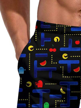 شورت كاجوال للرجال مطبوع بطباعة ثلاثية الأبعاد طراز هاواي للصيف - سريع الجفاف ، خصر بسحاب ، مثالي للأنشطة الخارجية