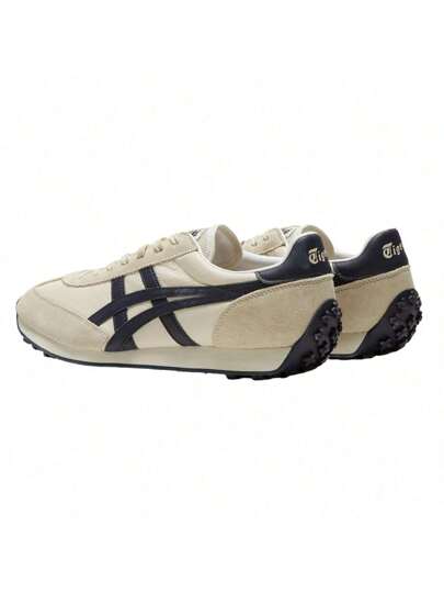 Onitsuka Tiger أحذية رياضية عصرية من الجلد والمواد الاصطناعية EDR 78، أحذية كاجوال منخفضة الكعب خفيفة الوزن وقوية، متعددة الأغراض باللونين البيج والأزرق