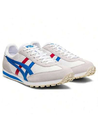 Onitsuka Tiger أحذية رياضية كاجوال مصنوعة من الجلد والبوليمرات الصناعية بطراز رياضي كلاسيكي، EDR 78، مقاومة للتحمل وخفيفة الوزن، قصيرة الكاحل، بيج وأزرق، للجنسين