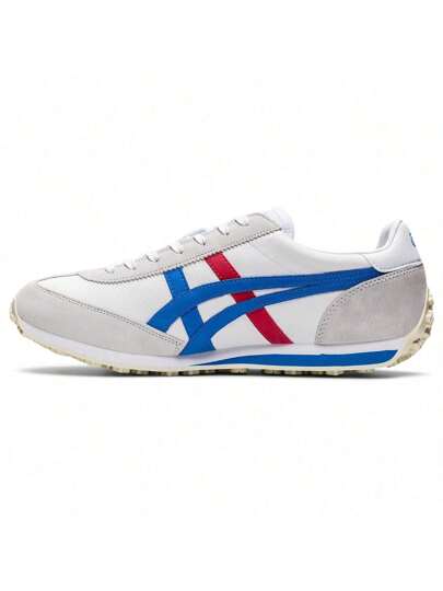Onitsuka Tiger أحذية رياضية كاجوال مصنوعة من الجلد والبوليمرات الصناعية بطراز رياضي كلاسيكي، EDR 78، مقاومة للتحمل وخفيفة الوزن، قصيرة الكاحل، بيج وأزرق، للجنسين