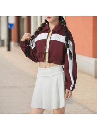 Puma سترة نسائية عصرية بسحاب رياضي كاجوال قصيرة الخصر 633795-96